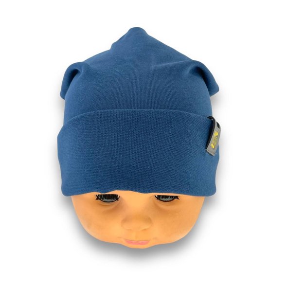 Детская трикотажная шапка с отворотом для мальчика