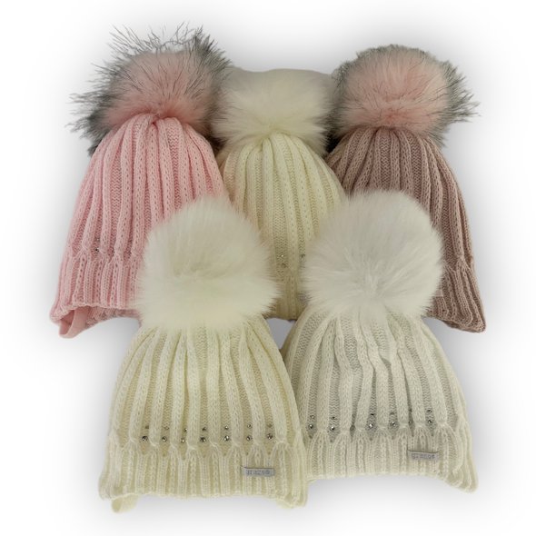 Дитячий зимовий комплект шапка і шарф для дівчинки, р. 38-40