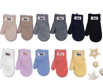 Варежки детские для девочки, одинарние с начесом , р. XS(1-2 года)