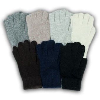 Перчатки одинарные с начесом, ангора, р.22 см