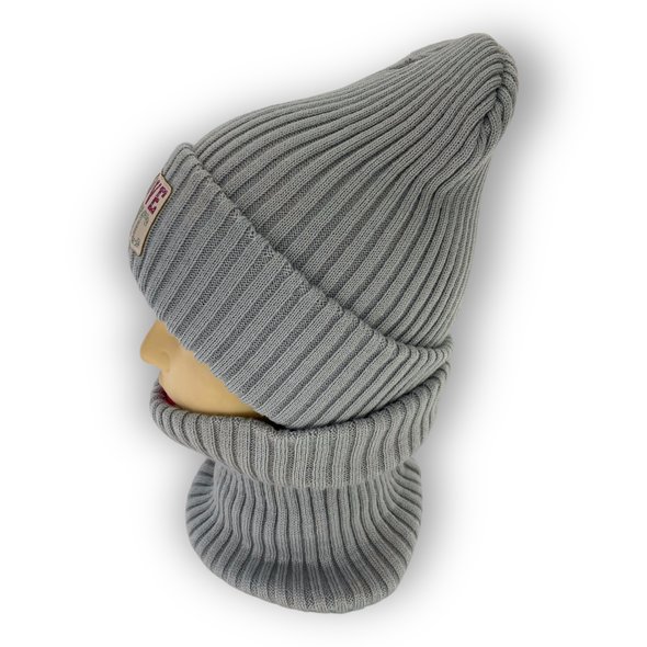 Дитячий зимовий комплект шапка і шарф-хомут для дівчинки, р. 52-55