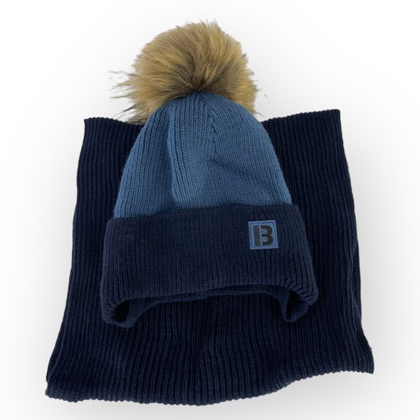 Дитячий зимовий комплект шапка і шарф для хлопчика, р. 50-52