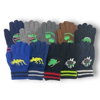 Перчатки детские для мальчика одинарные с начесом, р. 14-S (4-6 лет)