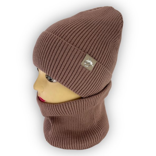 Комплект десткий шапка и шарф-снуд для девочки