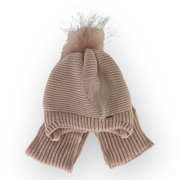 Дитячий зимовий комплект шапка і шарф для дівчинки, р. 44-46