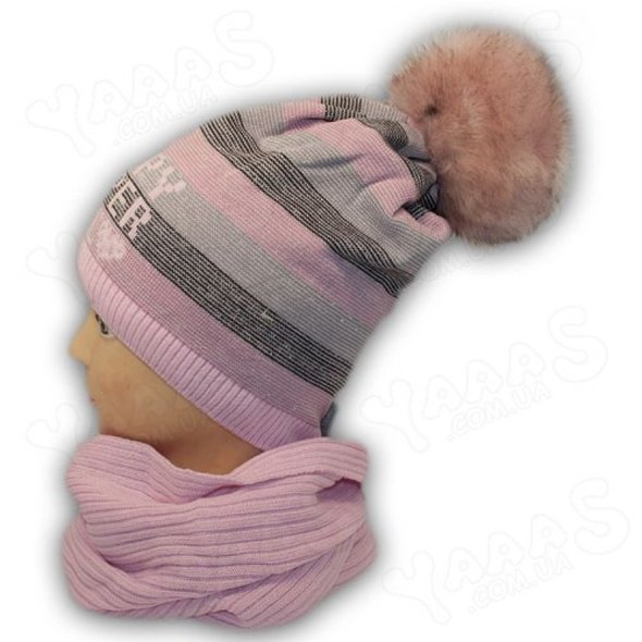 Детский комплект - шапка и шарф, код A884F