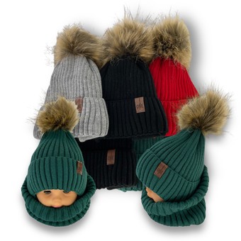 Детский зимний комплект шапка и шарф-снуд одинарный для мальчика, р. 48-50