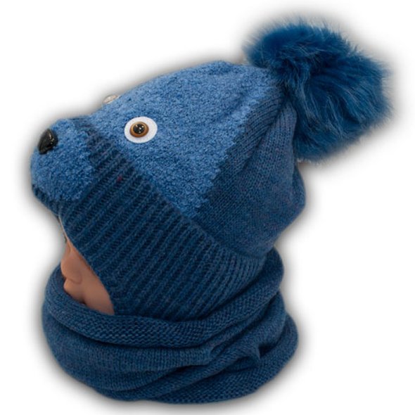 Вязаная шапочка детская и шарф, код. R8-20y