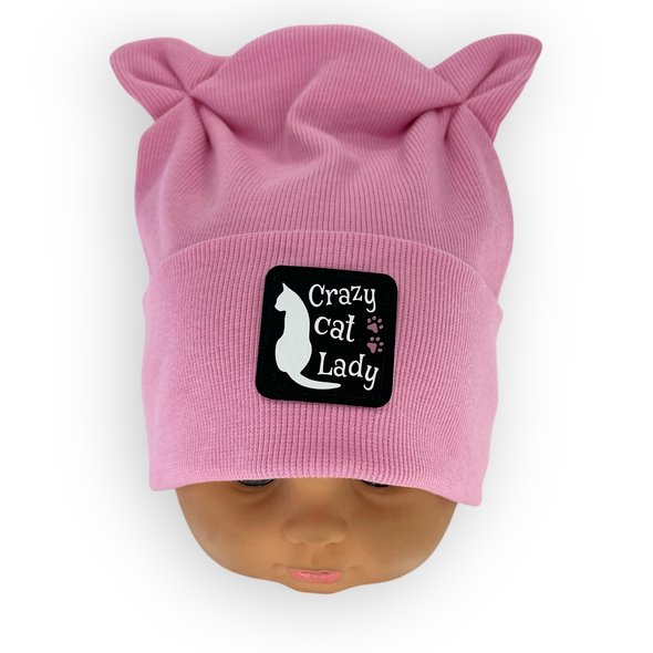 Трикотажна дитяча шапка для дівчинки з відворотом