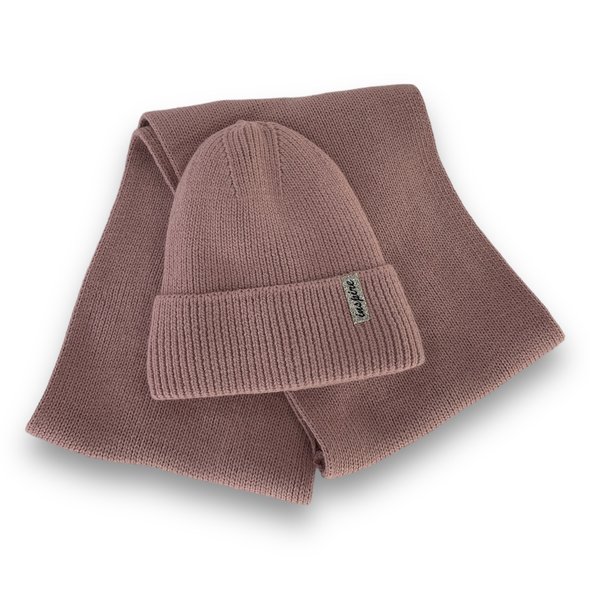 Дитячий зимовий комплект шапка і шарф-снуд для дівчинки, р. 54-56
