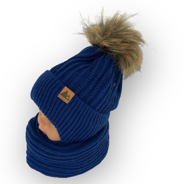 Дитячий зимовий комплект шапка і шарф для хлопчика, р. 48-50