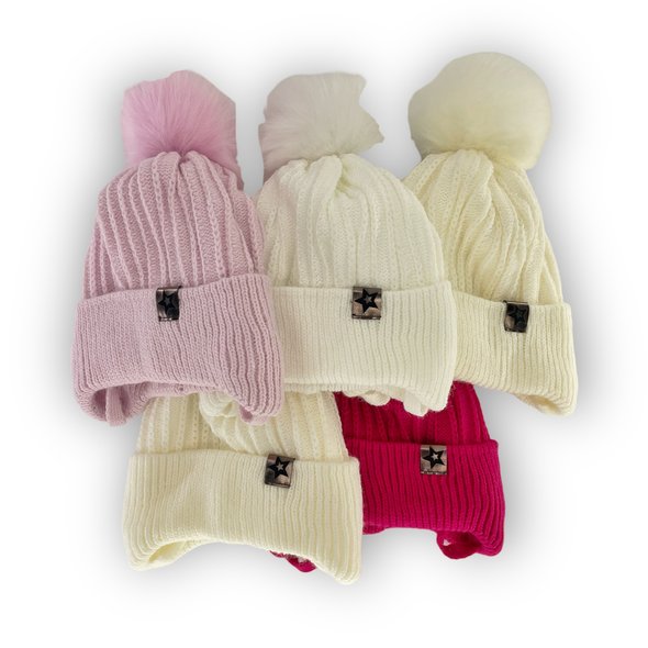 Дитячий зимовий комплект шапка і шарф для дівчинки, р. 50-52