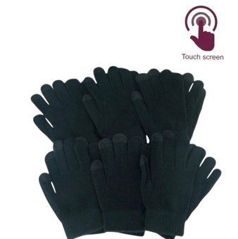 Перчатки одинарные с начесом , с эфектом Touch Screen, р. 20 см