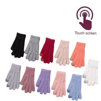 Перчатки детские для девочки, утепленные, Touch screen р.M (17.5 см)