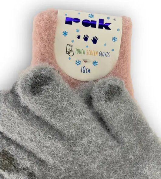 Дитячі рукавички подвійні для дівчинки, "Touch screen gloves" , р. 18 (від 12 років)