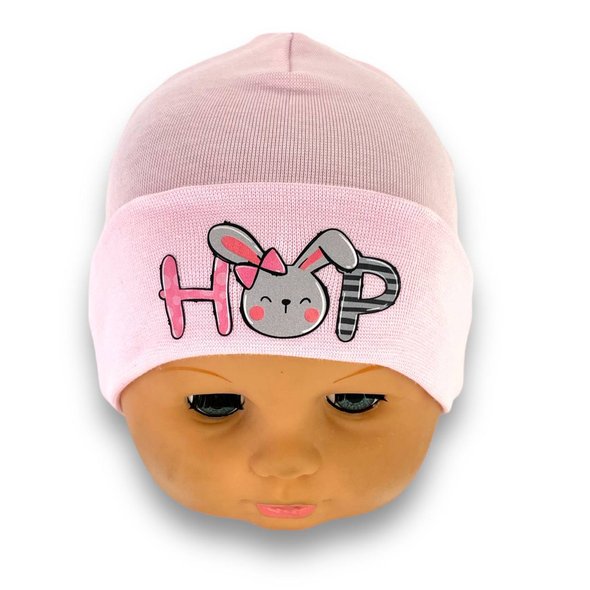 Детская трикотажная шапка с отворотом для девочки