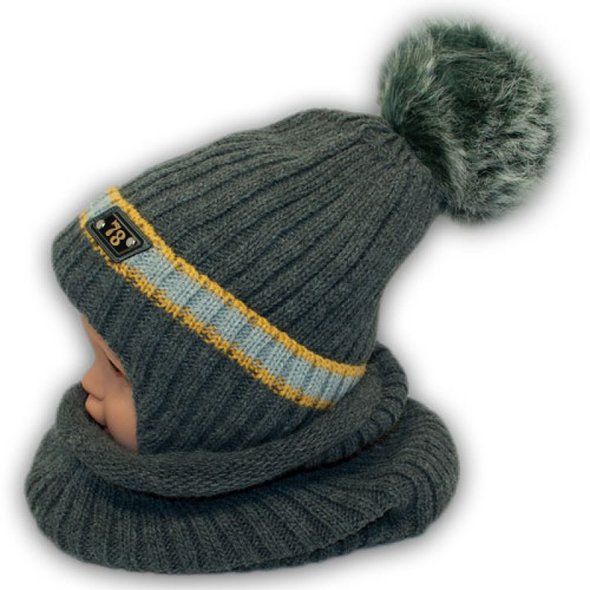 Детский комплект - шапка и шарф, Q3P-19